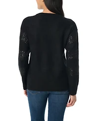 Gloria Vanderbilt Women's Juliette Striped Sequin Long Sleeves Sweater