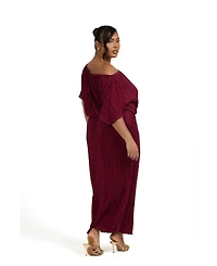Fashion-szn Curve Plus Plisse Midaxi Dress