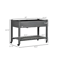 Chic Crate Outsunny Elevated Wooden Planter Box with Wheels