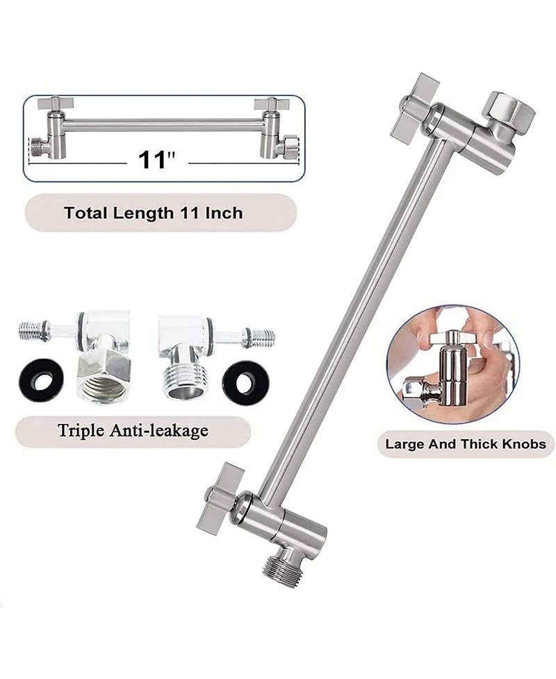 Rainsken Brushed nickel 10" Square Rainfall & High Pressure Stainless Steel Bath Shower head