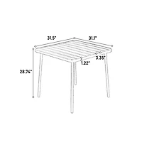 Chic Crate-5-Piece Steel Table & Plastic Chair Outdoor Dining Set - Black Weatherproof Patio Furniture for Garden, Backyard