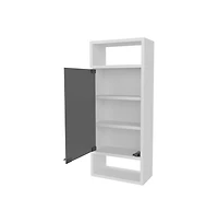 Chic Crate-Pine-Like Medicine Cabinet Mirrored Door & Open Storage | White