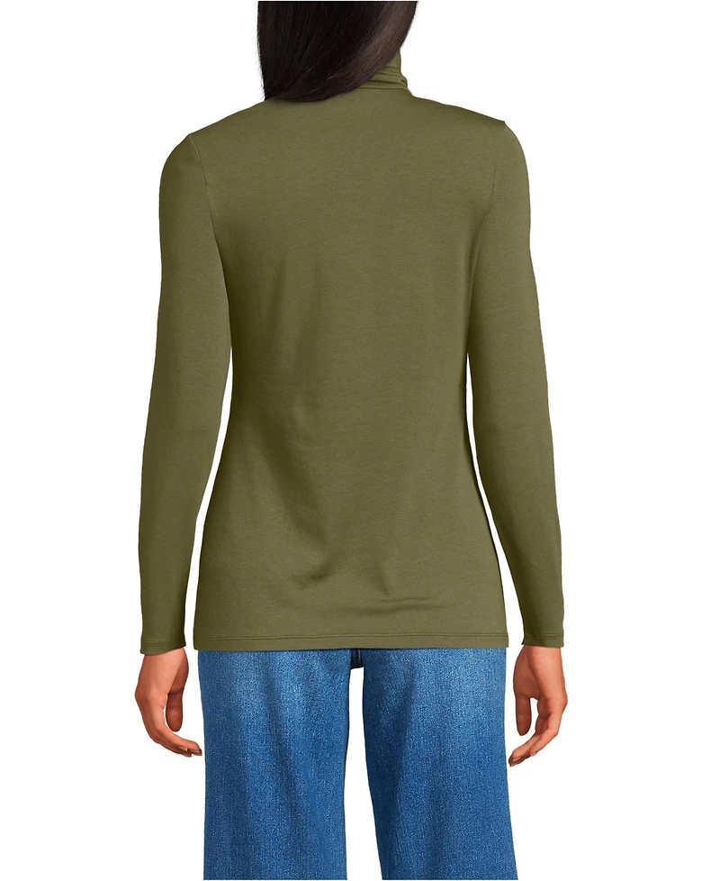 Lands' End Lightweight Jersey Long Sleeve Turtleneck