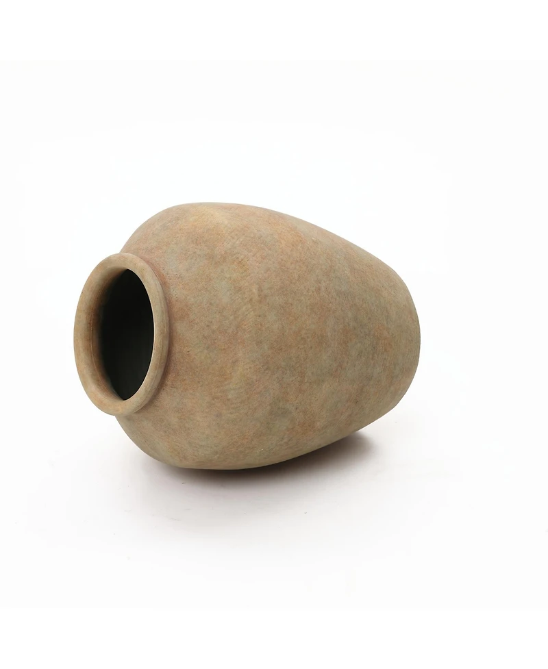 LuxenHome Terracotta 10.4" Vase with Earthy Brown Tones, Accent for Farmhouse or Boho Interiors
