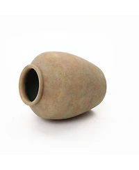 LuxenHome Terracotta 10.4" Vase with Earthy Brown Tones, Accent for Farmhouse or Boho Interiors