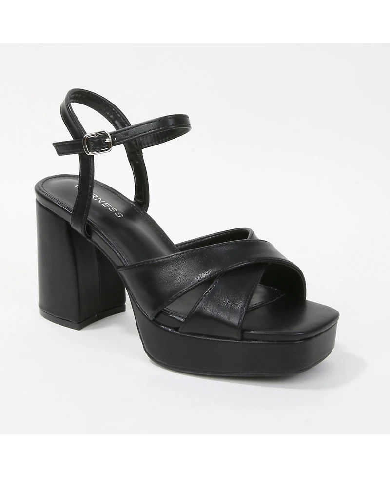 Berness Guadalupe Crisscross Straps Platform Heels