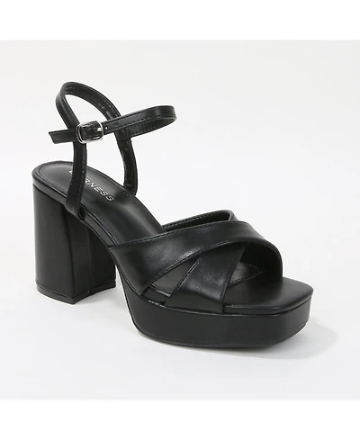 Berness Guadalupe Crisscross Straps Platform Heels