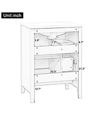 Lovmor Bathroom Vanity with Storage Adjustable Shelf Mdf Rubberwood Removable Dividers Dark Green Finish