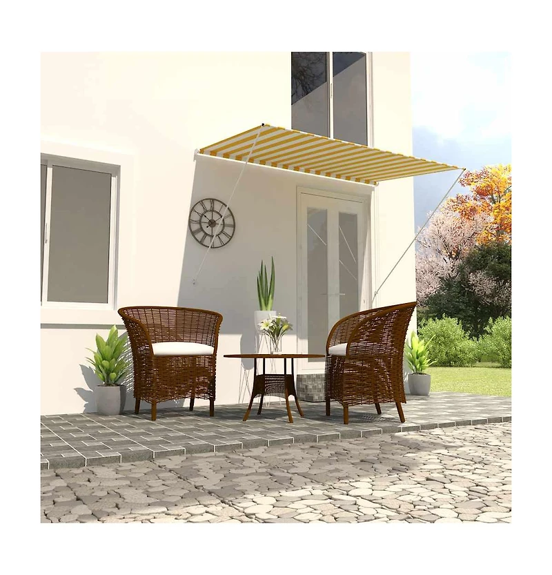 vidaXL Awning Yellow and White