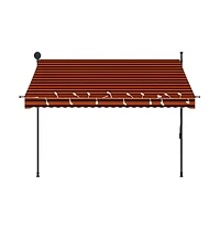 Retractable Awning Orange and Brown Polyester with Pu coating, Steel