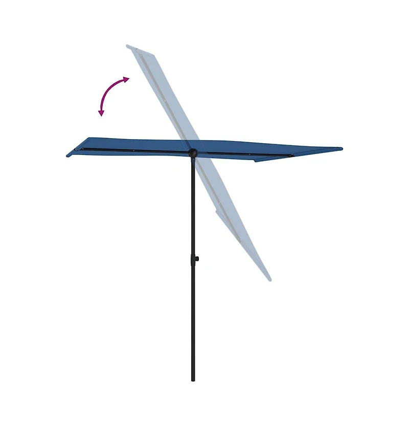 vidaXL Garden Parasol Azure Blue Aluminium, Polyester 6.6 x 4.9 feet