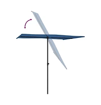 vidaXL Garden Parasol Azure Blue Aluminium, Polyester 6.6 x 4.9 feet