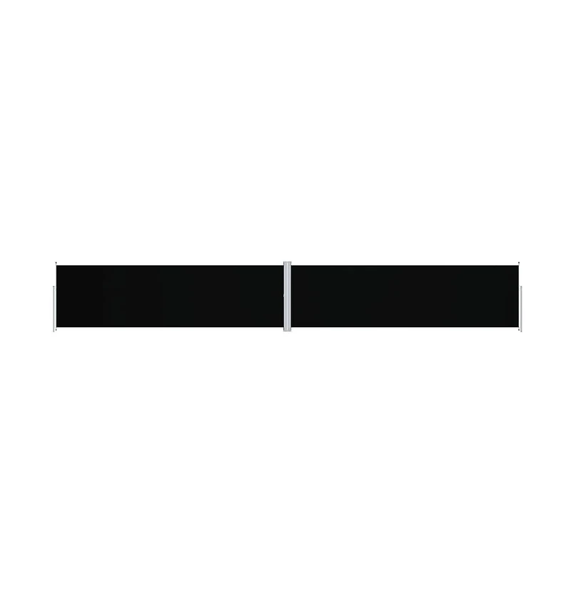 vidaXL Side Awning Black Polyester with Pu coating, steel, aluminum