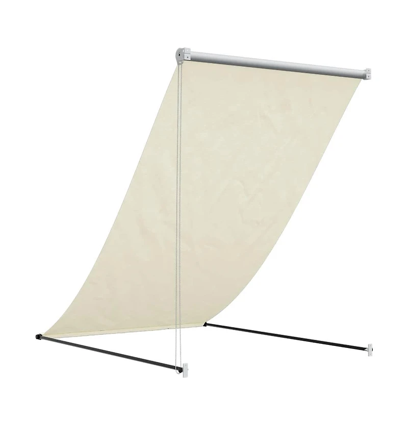 vidaXL Retractable Awning Cream Polyester fabric with Pa coating, Steel