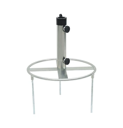 vidaXL Parasol Base with Ground Spikes for Ø1.5"/1.9" Silver Steel