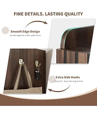 Shoe Cabinet，Large Shoe Cabinet with 3 Doors,Adjustable Shelves, Shoe Organizer with Doors for Hallway, Entryway, Living Room,Nut-Brown