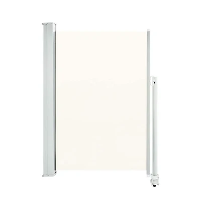 vidaXL Side Awning Cream Polyester, Powder-Coated Iron 47.2 x 118.1 in