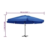 vidaXL Garden Parasol Azure Blue Polyester with Pa coating Large