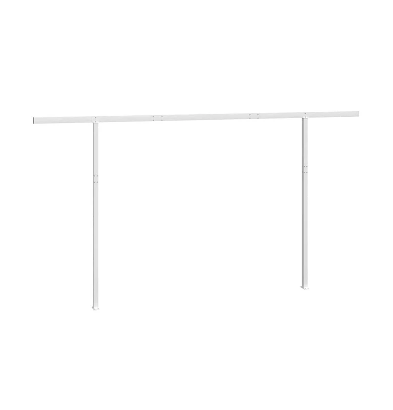 vidaXL Awning Post Set White Iron 177.2 x 96.5 in Adjustable Armrests