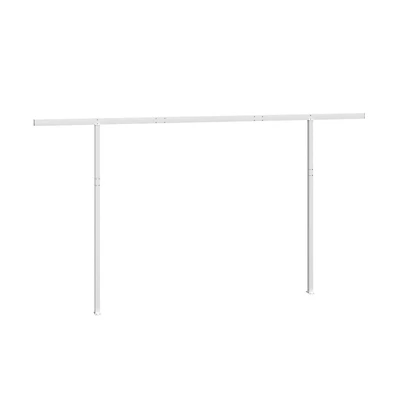 vidaXL Awning Post Set White Iron 177.2 x 96.5 in Adjustable Armrests
