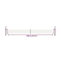 vidaXL Side Awning Cream Polyester with Pu coating, Steel, Aluminum Large
