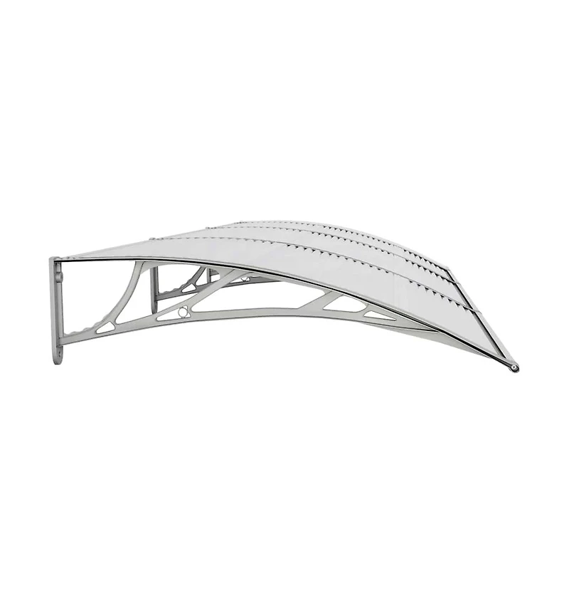 vidaXL Door Canopy Grey Polycarbonate, Abs, Aluminum 118.1 x 39.4 in