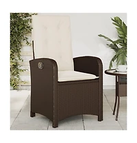 vidaXL Reclining Garden Chair Brown Pe rattan Medium
