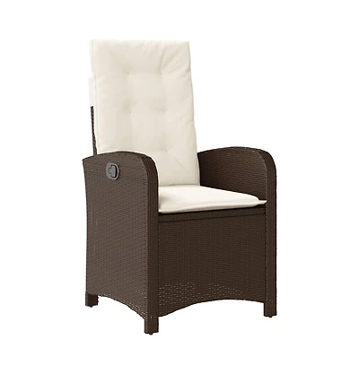 vidaXL Reclining Garden Chair Brown Pe rattan Medium