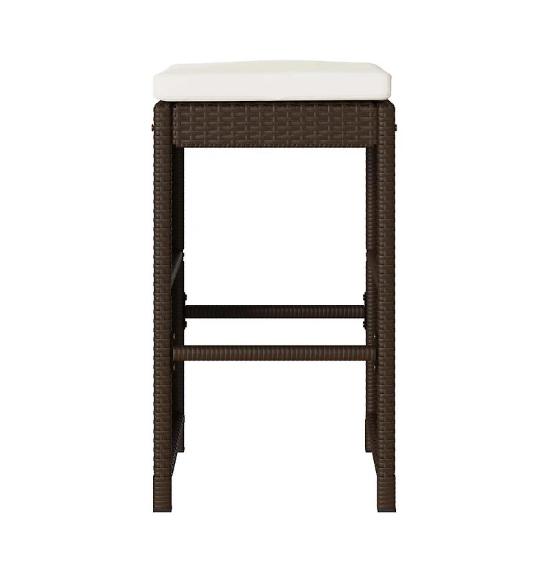 vidaXL Garden Bar Stool Set of 6 Brown Pe rattan Standard