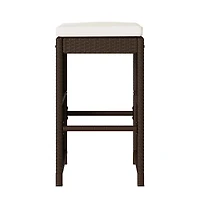vidaXL Garden Bar Stool Set of 6 Brown Pe rattan Standard