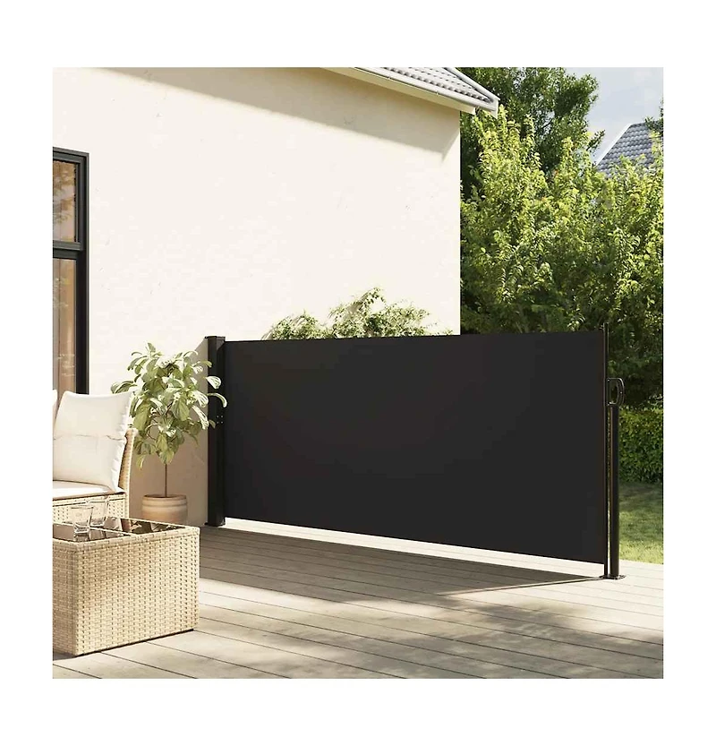 vidaXL Retractable Side Awning Black