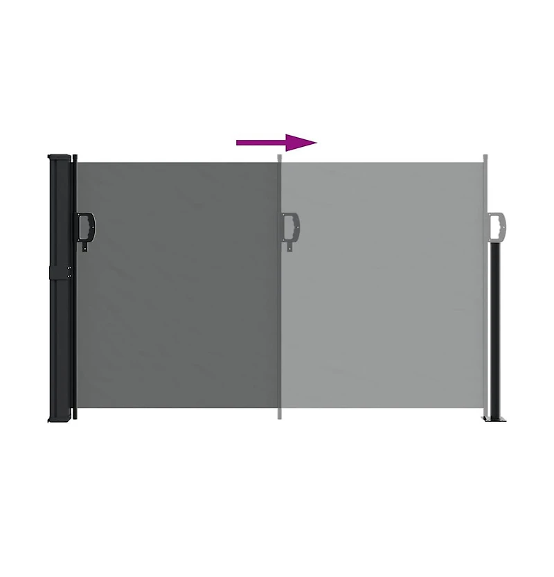 Retractable Side Awning Anthracite Polyester with Pu coating