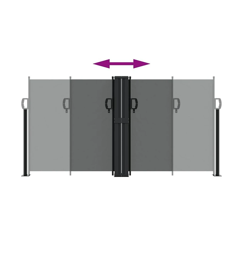 vidaXL Retractable Side Awning Anthracite Polyester with Pu coating