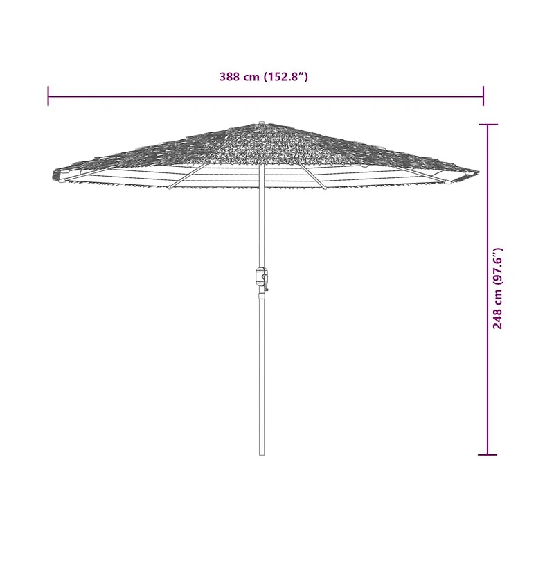 vidaXL Garden Parasol Brown Polyester, Powder-Coated Steel Large