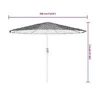 vidaXL Garden Parasol Brown Polyester, Powder-Coated Steel Large