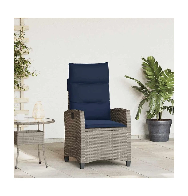 vidaXL Reclining Garden Chair Grey