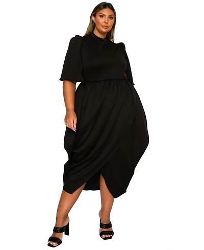 L I V D Plus Aesira Tulip Hem Pocket Dress