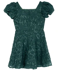 Rare Editions Girls 7-16 Soutache Short Sleeve A-Line Dress