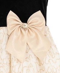 Rare Editions Girls 7-16 Puff Sleeve Lace Dress with Bow