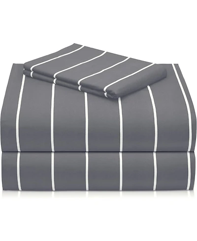 3PC Striped Silky Soft Cooling Deep Pocket Performance Sheet Set 