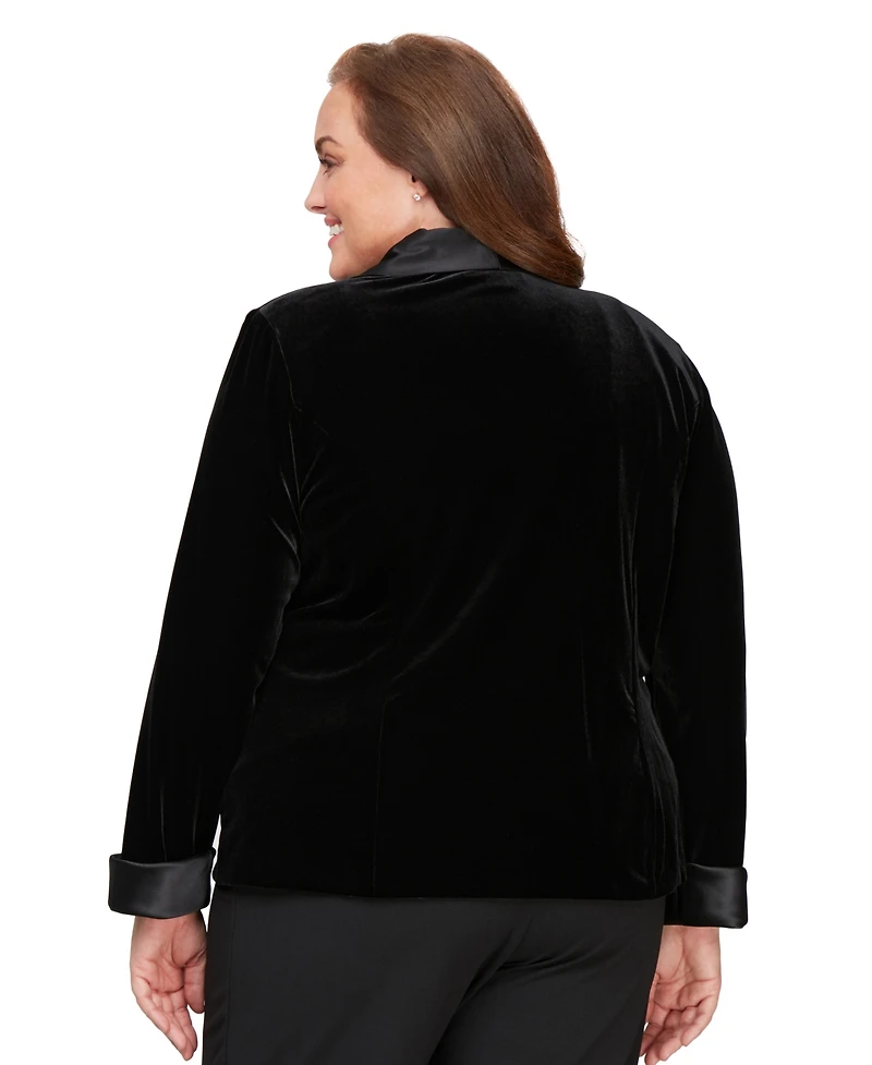 Alex Evenings Plus Velvet Blazer & Sleeveless Top