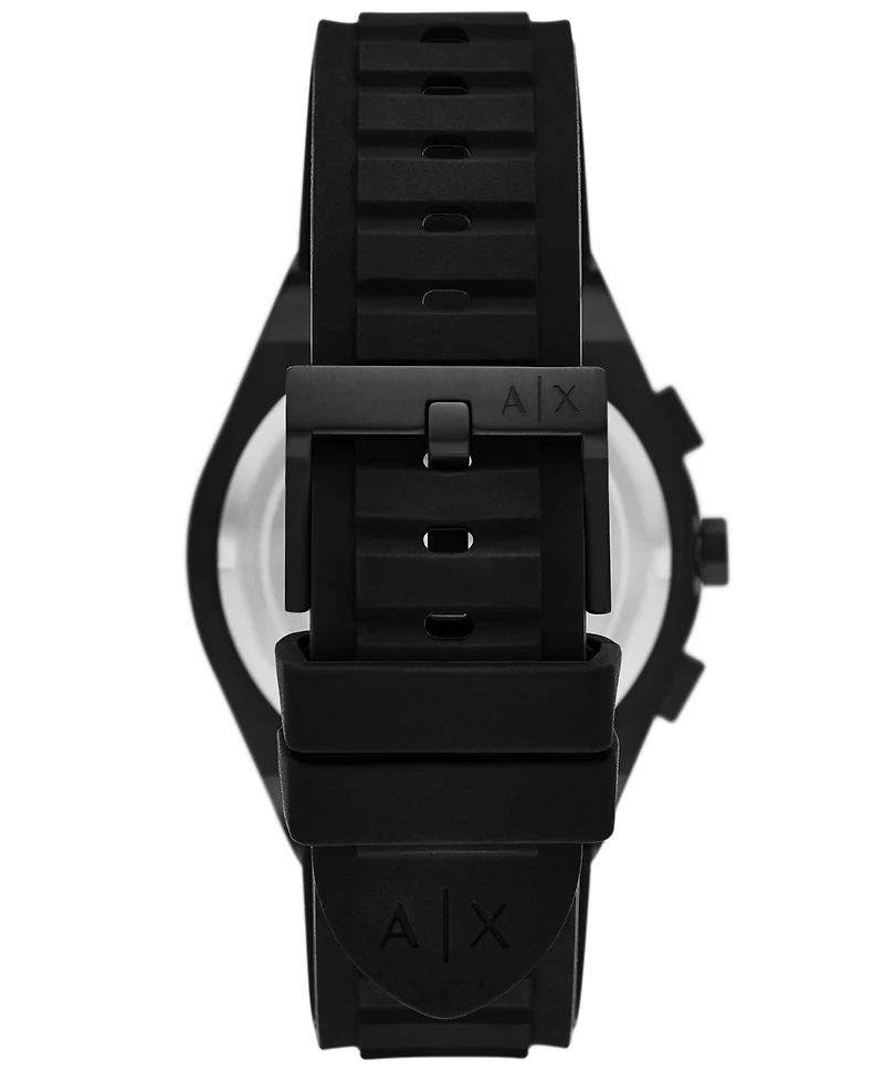 Armani Exchange Men's Sync Chronograph Black Silicone Watch, 42mm