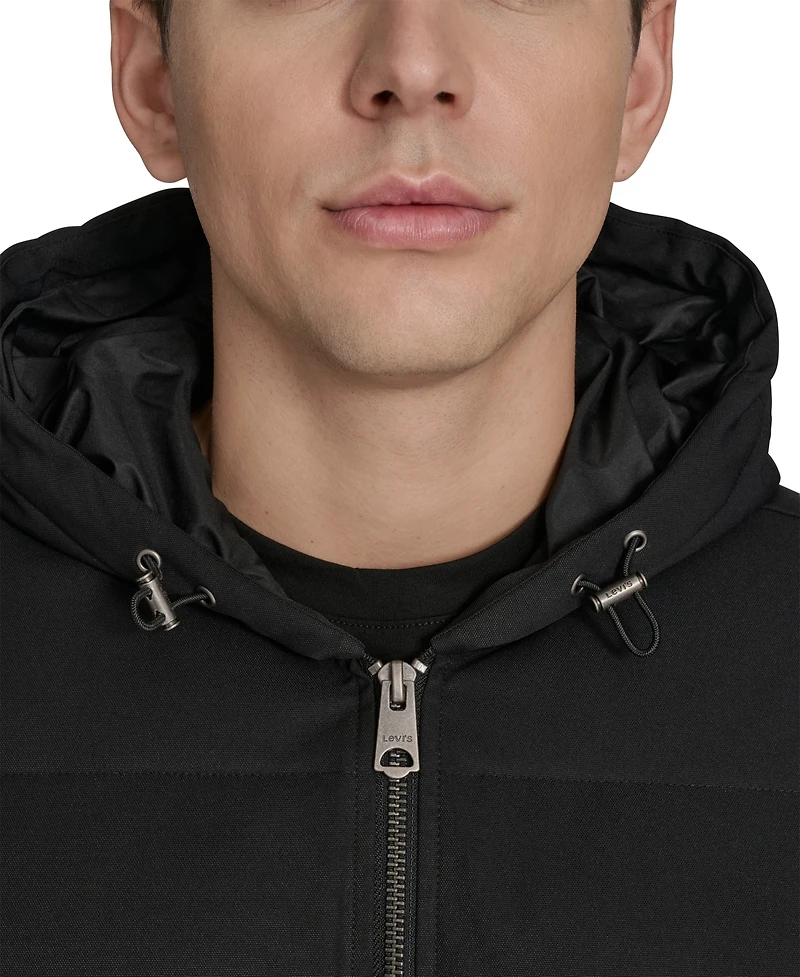 Levi's Men's Quilted Bomber with Hood Jacket