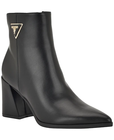 Guess Womens Lusera Flared Block Heel Dress Booties