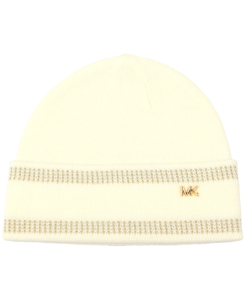 Michael Michael Kors Women's Signature 2-Piece Mk Sport Tape Cuff Beanie and Scarf Set
