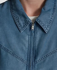 Dkny Women's Chambray Zip-Front Bomber Jacket