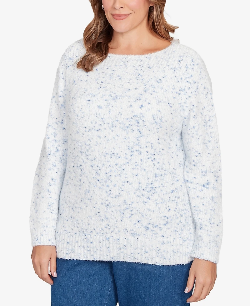 Ruby Rd. Plus Speckled Chenille Eyelash Sweater