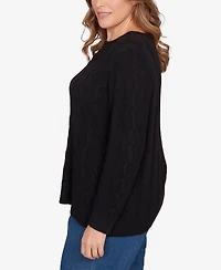 Ruby Rd. Plus Mixed Cable Cozy Sweater