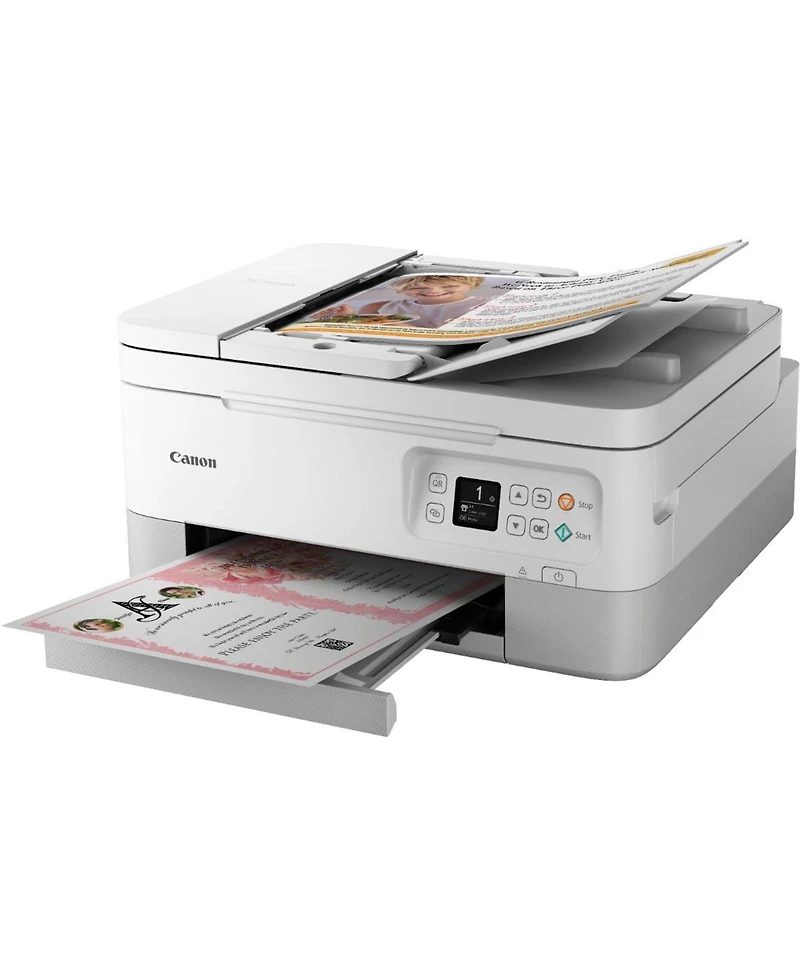 Canon Pixma TR7020 Wireless Inkjet All-In-One Color Printer (White)
