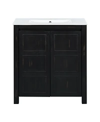 Casainc 30" Bathroom Vanity with Ceramic Sink, Soft-Close Doors, Adjustable Shelf and Modern Storage Cabinet
